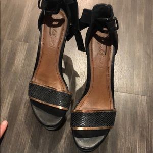 Elizabeth and James Black Wedges
